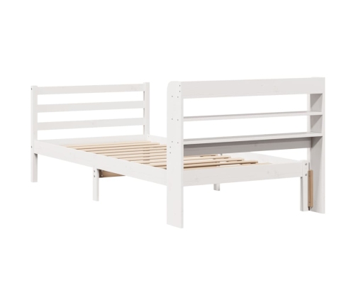 Estructura de cama con cabecero sin colchón blanco 90x200 cm