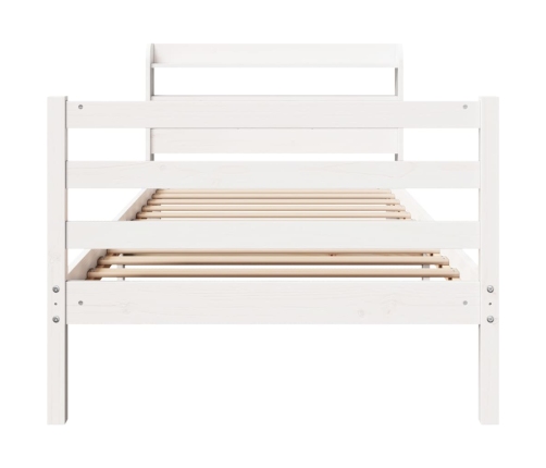 Estructura de cama con cabecero sin colchón blanco 100x200 cm
