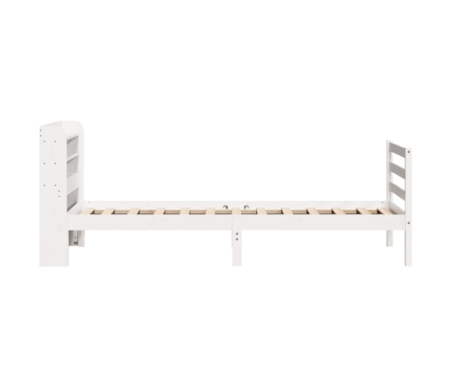 Estructura de cama con cabecero sin colchón blanco 100x200 cm