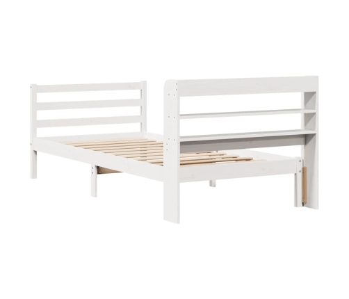 Estructura de cama con cabecero sin colchón blanco 100x200 cm