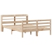 Estructura de cama con cabecero madera maciza pino 120x200 cm