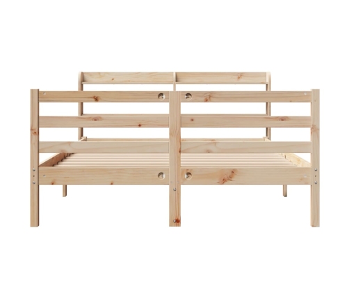 Estructura de cama con cabecero madera maciza pino 120x200 cm