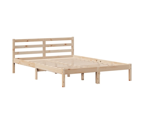 Estructura de cama con cabecero madera maciza pino 120x200 cm