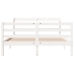 Estructura de cama con cabecero madera de pino blanco 150x200cm