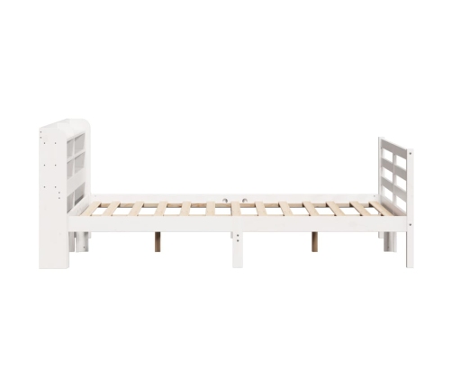 Estructura de cama con cabecero madera de pino blanco 150x200cm