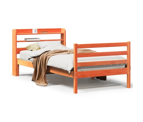 Estructura de cama sin colchón madera maciza marrón 90x190 cm