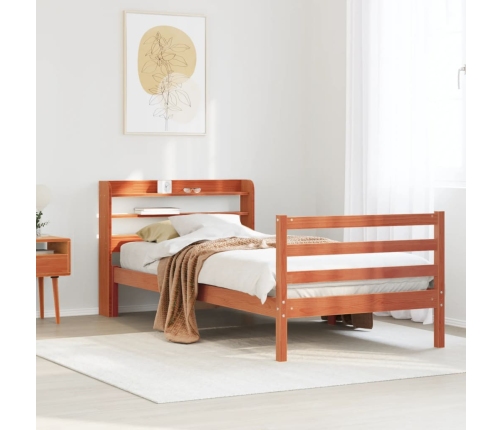 Estructura de cama sin colchón madera maciza marrón 90x190 cm