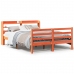 Cama sin colchón madera maciza de pino marrón cera 140x200 cm