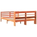 Cama sin colchón madera maciza de pino marrón cera 140x200 cm