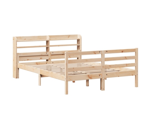 Estructura de cama con cabecero madera maciza pino 120x190 cm