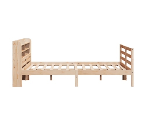 Estructura de cama con cabecero madera maciza pino 120x190 cm