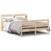 Estructura de cama con cabecero madera maciza pino 140x190 cm