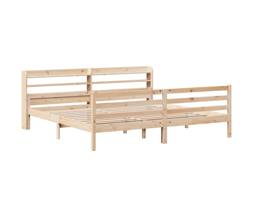 Estructura de cama con cabecero madera maciza de pino 200x200cm