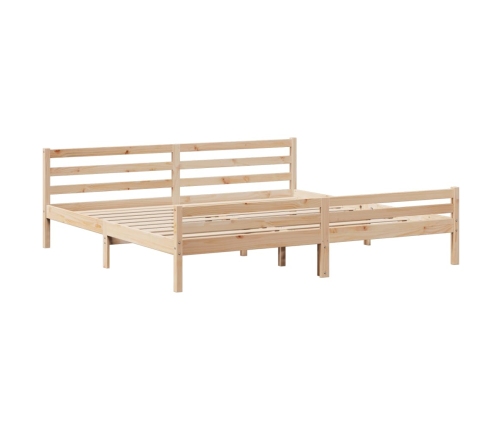 Estructura de cama con cabecero madera maciza de pino 200x200cm