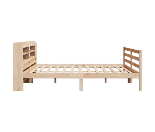 Estructura de cama con cabecero madera maciza de pino 200x200cm