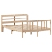 Estructura de cama con cabecero madera maciza pino 140x190 cm