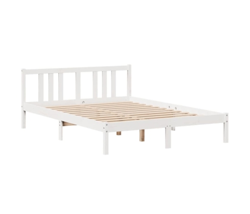 Estructura de cama con cabecero madera de pino blanco 150x200cm