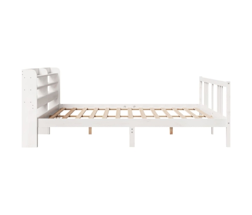 Estructura de cama con cabecero sin colchón blanco 200x200 cm