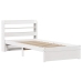 Estructura de cama con cabecero madera pino blanco 75x190 cm