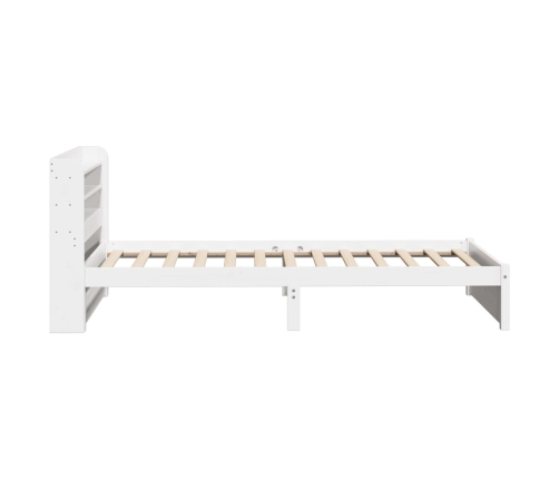 Estructura de cama con cabecero madera pino blanco 75x190 cm