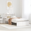 Estructura de cama con cabecero madera pino blanco 75x190 cm