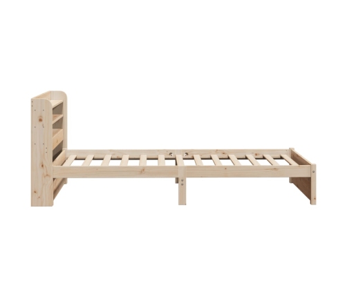 Estructura de cama con cabecero madera maciza pino 90x190 cm