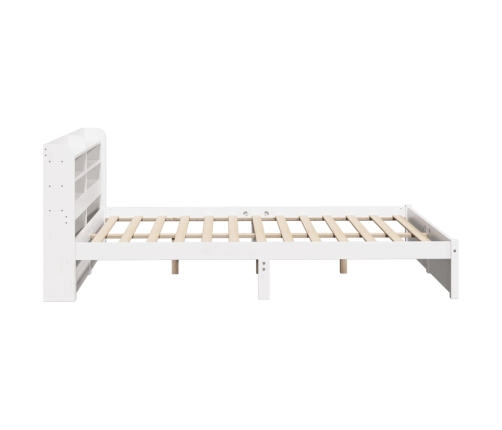 Estructura de cama con cabecero madera pino blanco 120x190 cm