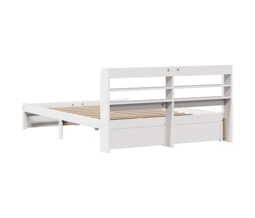 Estructura de cama con cabecero madera pino blanco 120x190 cm