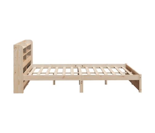 Estructura de cama con cabecero madera maciza pino 135x190 cm