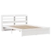 Estructura de cama con cabecero madera pino blanco 135x190 cm