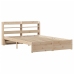 Estructura de cama con cabecero madera maciza pino 140x190 cm