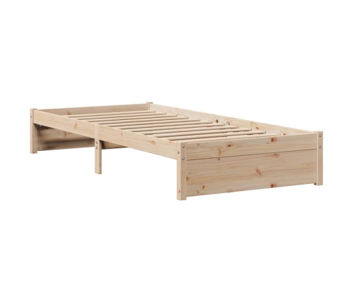 Estructura de cama con cabecero madera maciza de pino 90x200 cm