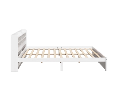 Estructura de cama con cabecero sin colchón blanco 200x200 cm