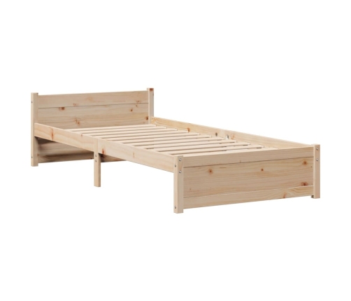 Estructura de cama con cabecero madera maciza pino 75x190 cm