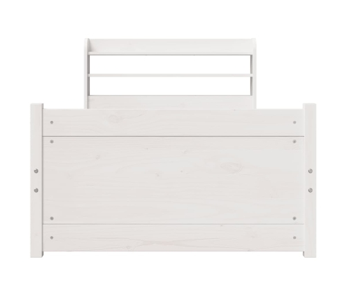 Estructura de cama con cabecero madera pino blanco 75x190 cm