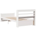 Estructura de cama con cabecero madera pino blanco 75x190 cm