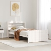 Estructura de cama con cabecero madera pino blanco 75x190 cm