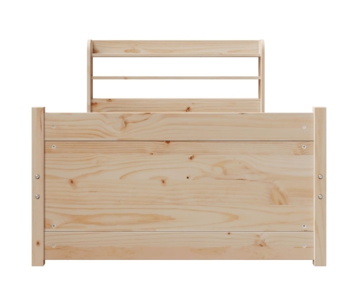 Estructura de cama con cabecero madera maciza pino 90x190 cm