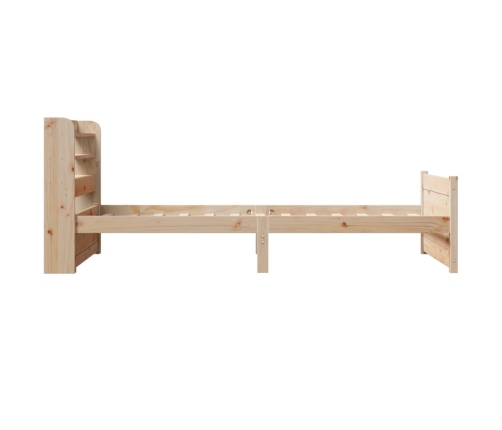 Estructura de cama con cabecero madera maciza pino 90x190 cm
