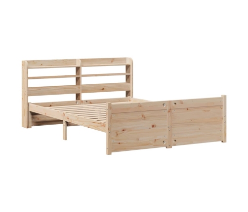Estructura de cama con cabecero madera maciza pino 120x190 cm