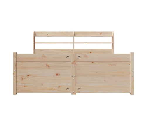 Estructura de cama con cabecero madera maciza pino 120x190 cm