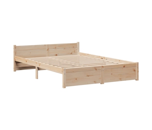 Estructura de cama con cabecero madera maciza pino 120x190 cm
