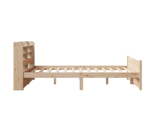 Estructura de cama con cabecero madera maciza pino 120x190 cm