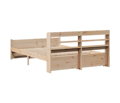 Estructura de cama con cabecero madera maciza pino 120x190 cm