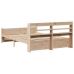 Estructura de cama con cabecero madera maciza pino 120x190 cm