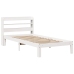 Estructura de cama con cabecero madera pino blanco 75x190 cm