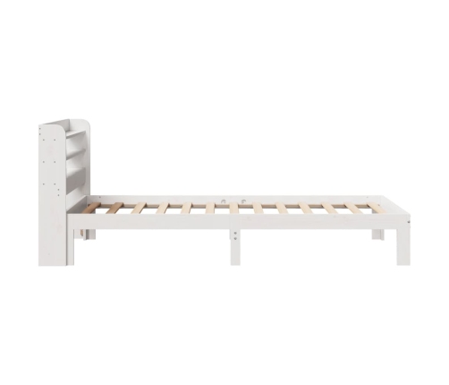 Estructura de cama con cabecero madera pino blanco 75x190 cm