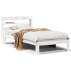 Estructura de cama con cabecero madera pino blanco 75x190 cm