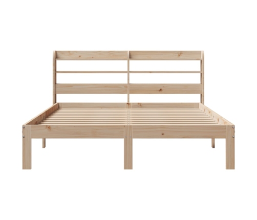 Estructura de cama con cabecero madera maciza pino 120x190 cm