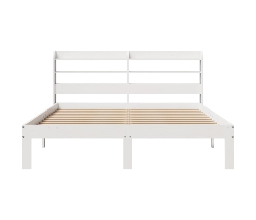 Estructura de cama con cabecero madera pino blanco 120x190 cm